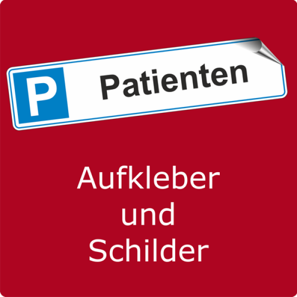 Aufkleber Parkplatz für Patienten im Kennzeichenformat P